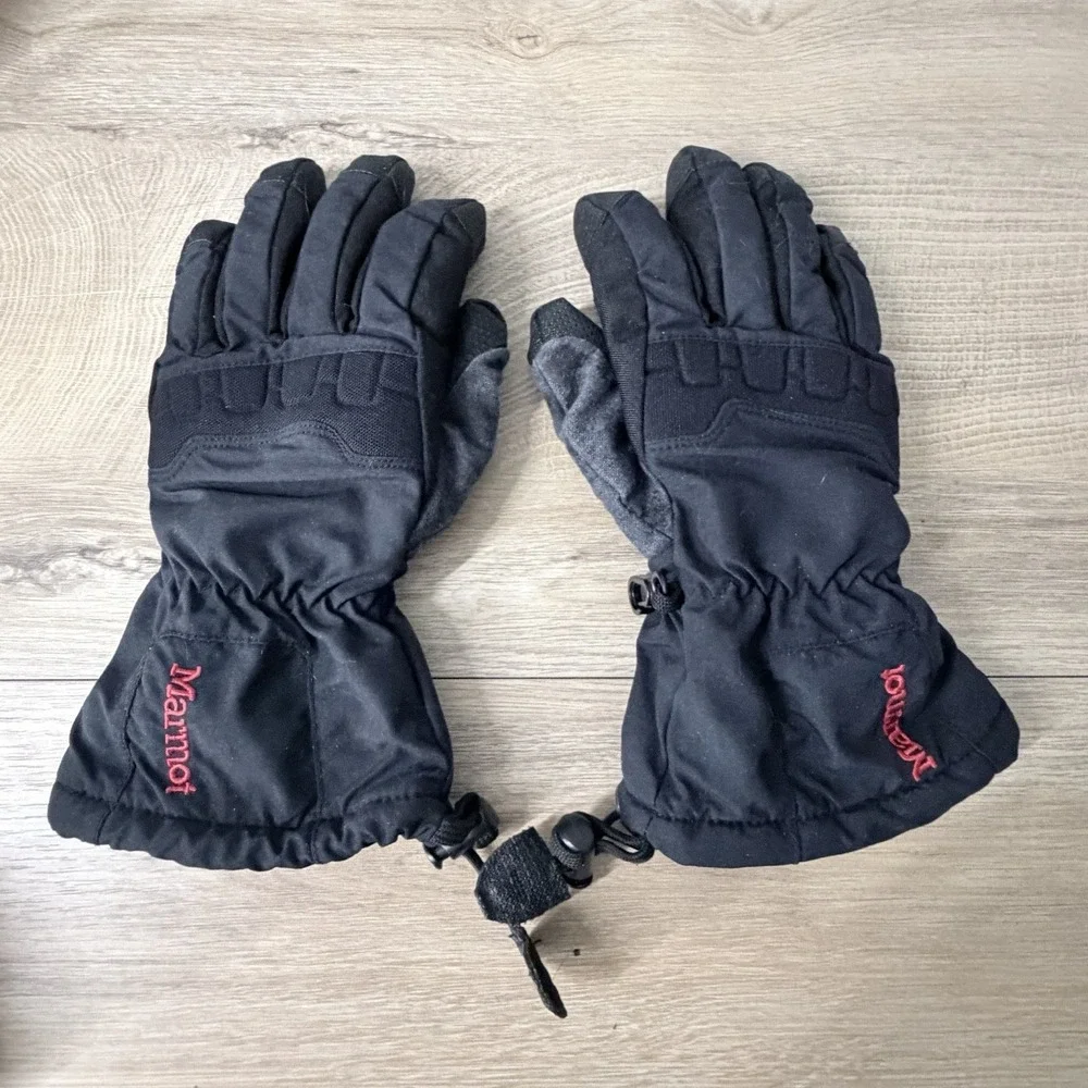 Marmot Black Winter Gloves Womens Ski Snow Outdoor Thermal Warm Grip Small